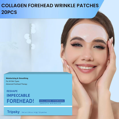 Tripsky Forehead Wrinkle Patches – Collagen Jelly Patches 20pcs