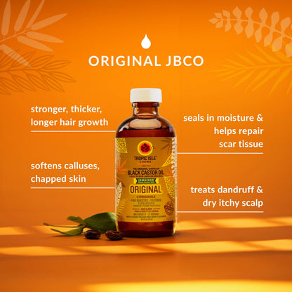 Tropic Isle Living Jamaican Black Castor Oil 8oz – Hair Growth, Skin Conditioning & Brow/Lash Care