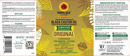 Tropic Isle Living Jamaican Black Castor Oil 8oz – Hair Growth, Skin Conditioning & Brow/Lash Care