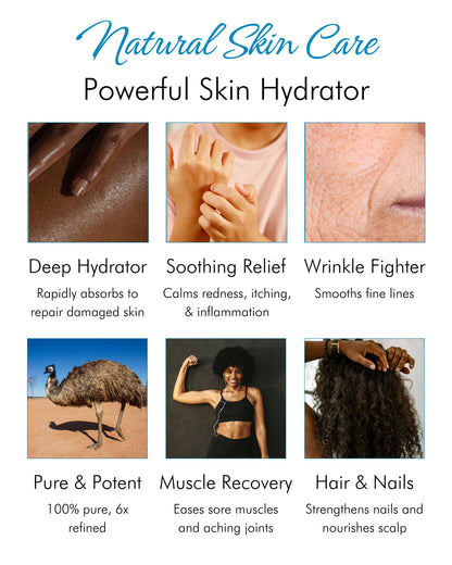 Tropical Holistic 100% Pure Australian Emu Oil 4 oz – Premium Undiluted Moisturizer for Skin, Hair, Nails