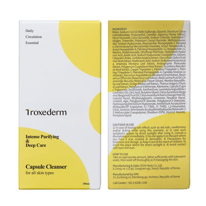 TROXEDERM Collagen Capsule Cleanser – Korean Gel Face Wash with Peptides