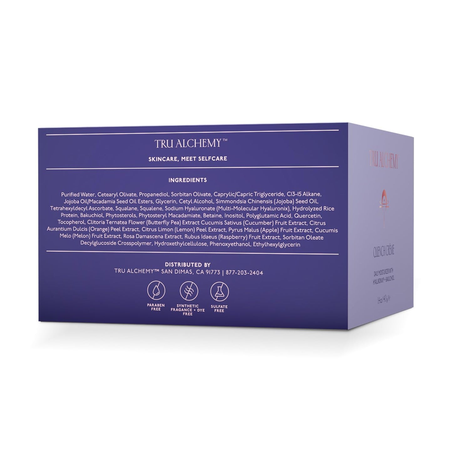 Tru Alchemy Quench Crème Daily Facial Moisturizer | Hyaluronic Acid, Vitamin C & Bakuchiol | Firming Hydration 1.7 oz
