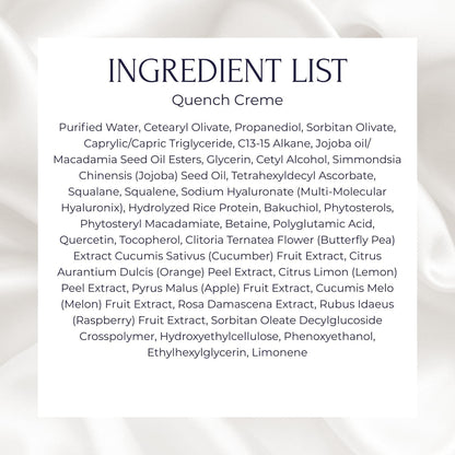 Tru Alchemy Quench Crème Daily Facial Moisturizer | Hyaluronic Acid, Vitamin C & Bakuchiol | Firming Hydration 1.7 oz