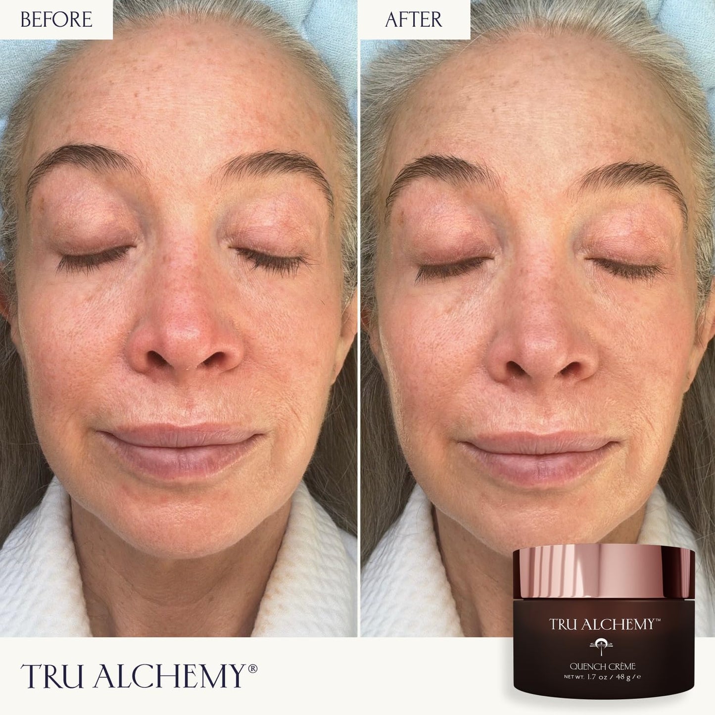 Tru Alchemy Quench Crème Daily Facial Moisturizer | Hyaluronic Acid, Vitamin C & Bakuchiol | Firming Hydration 1.7 oz