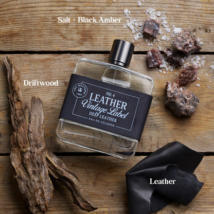 Tru Fragrance Beauty No. 4 Leather - Deep Leather with Vintage Label