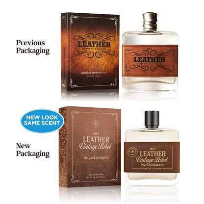 Leather No. 1 by Tru Western | Vintage Label Private Reserve 3.4 oz | Sun Aged Leather, Cedarwood, Clementine