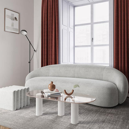 Julep Modern Curved Three Seater, Four Seater Sofa, Velvet