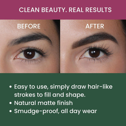 True + Luscious Brow Definer Pencil | Pomade & Powder Hybrid with Organic Castor Oil | Waterproof, Long-Lasting, Vegan & Cruelty-Free | Auburn