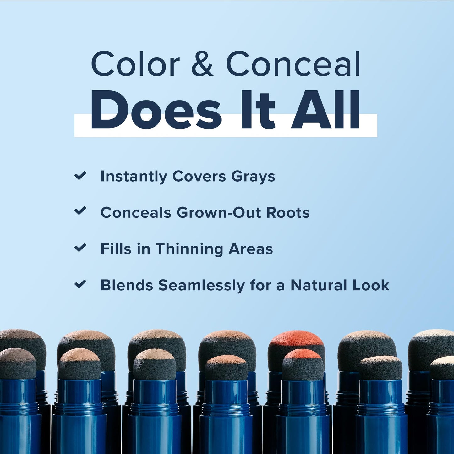 TRUHAIR Jumbo Color & Conceal Waterproof Root Touch Up – Gray Hair Coverage (Dark Brown)