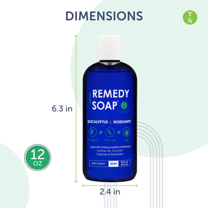 Truremedy Naturals Eucalyptus Rosemary Body Wash – Hydrating, Soothing Shower Gel (12oz)