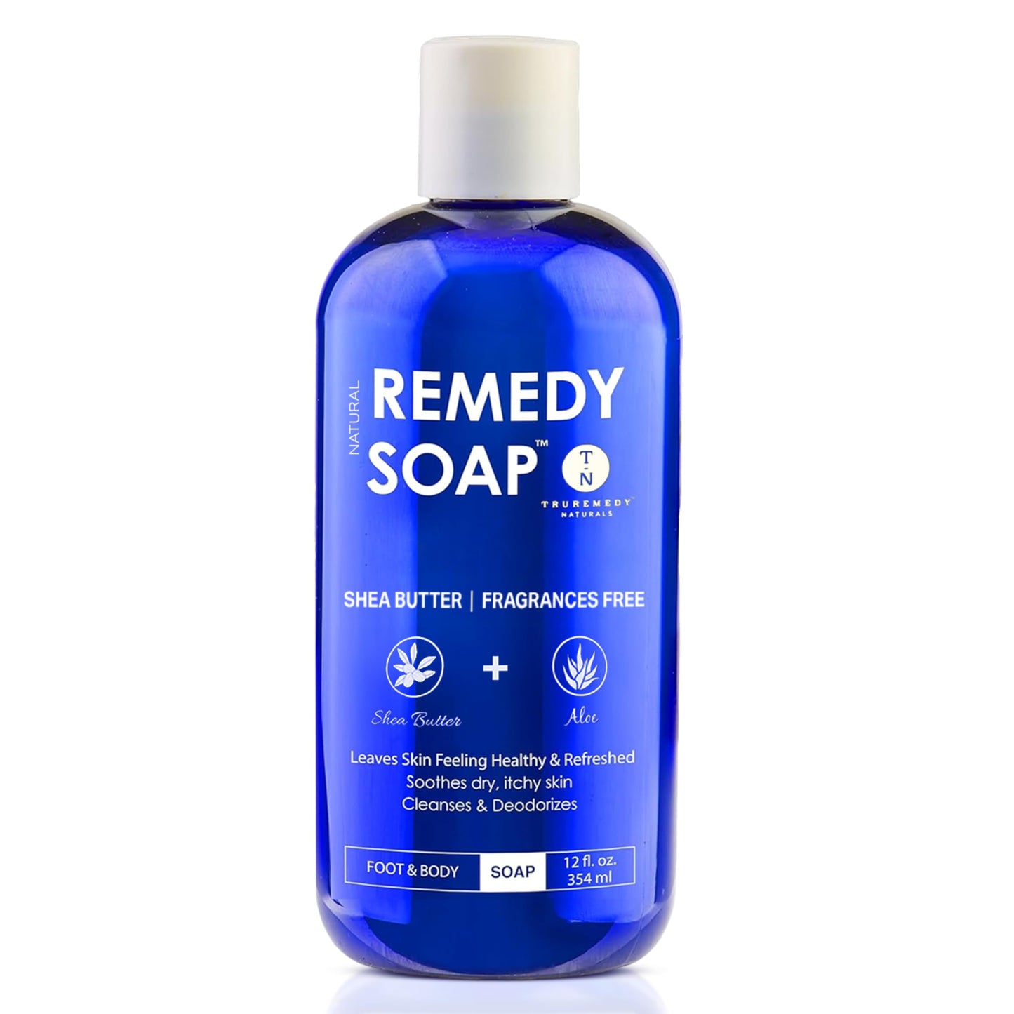 Truremedy Naturals Shea Butter No Fragrance Body Wash – Hydrating Shower Gel with Aloe, Rosemary, Jojoba (12 oz)
