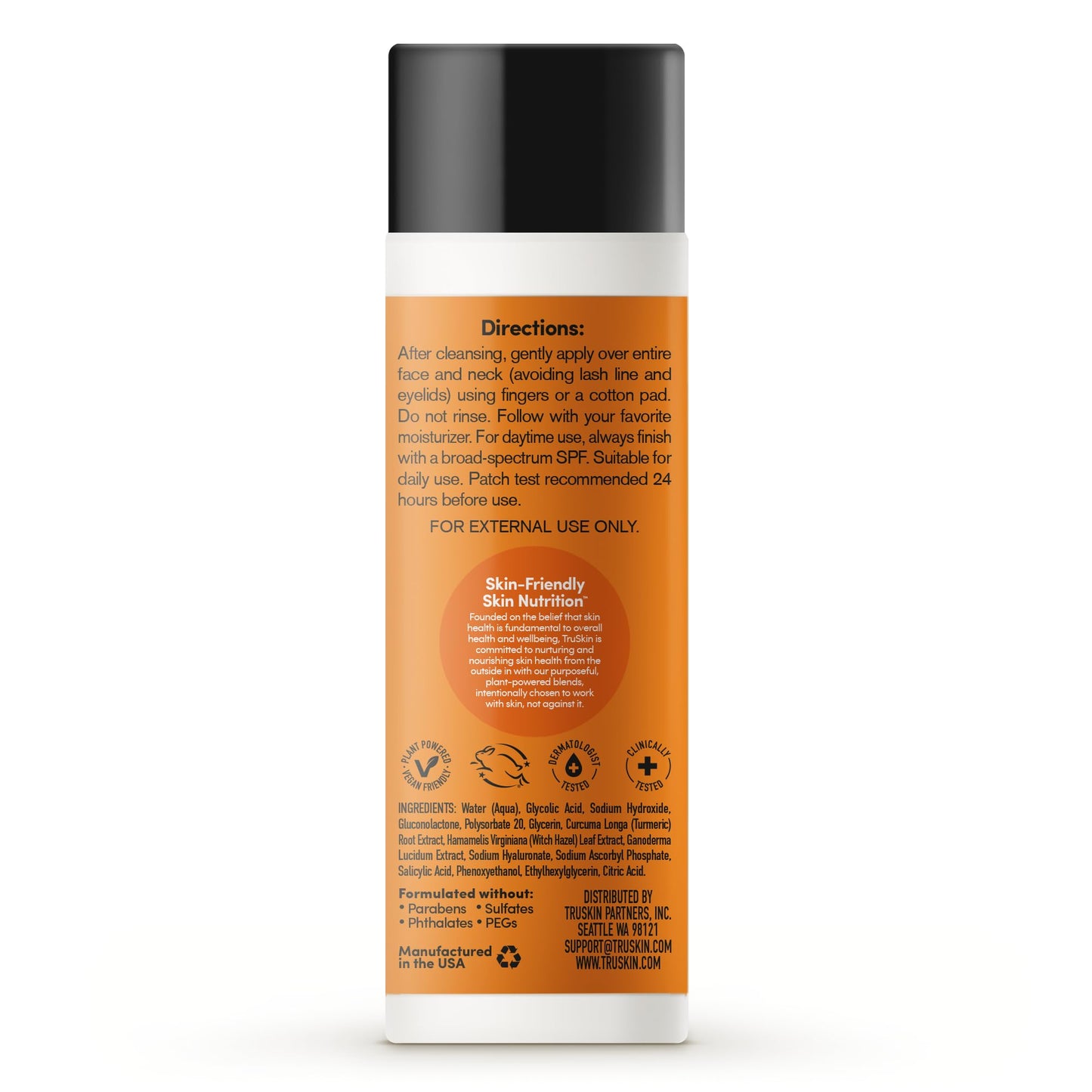 TruSkin BHA Liquid Exfoliant & Toner – Gentle AHA BHA PHA with Vitamin C (4.2 fl oz)
