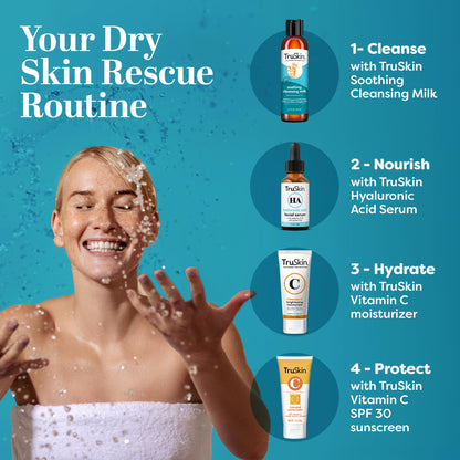 TruSkin Soothing Cleansing Milk – Gentle Makeup Remover for Sensitive Skin | Hydrating Oat & Rice Milk, Hyaluronic Acid