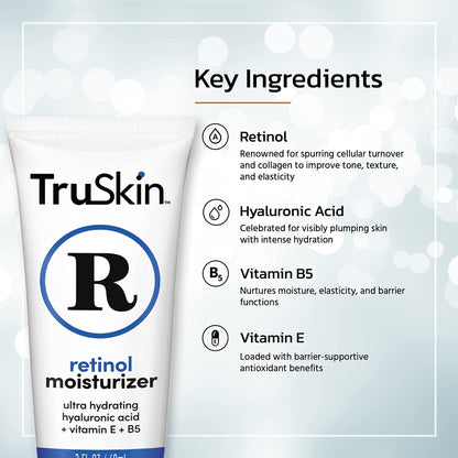 TruSkin Retinol Face Moisturizer with Hyaluronic Acid & Vitamin E – 2 oz