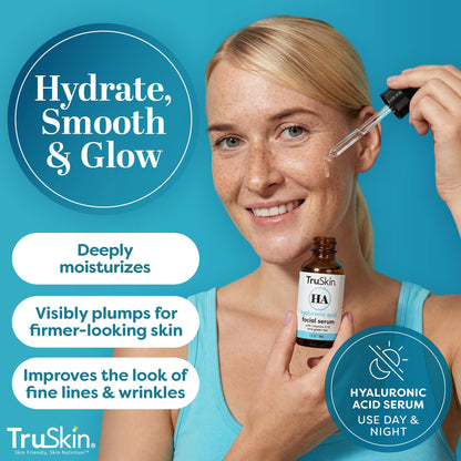 TruSkin Hyaluronic Acid Serum for Face – Ultra-Hydrating Plumping Serum | 1 Fl Oz