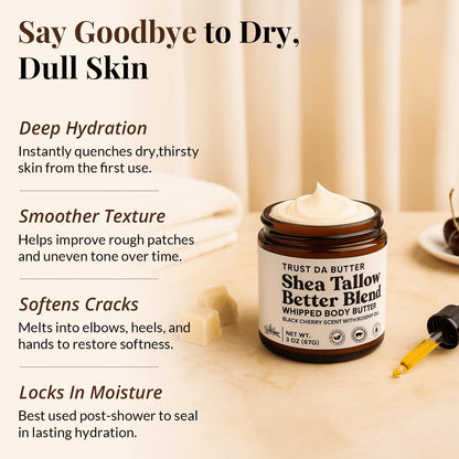 Trust Da Butter Whipped Beef Tallow & Shea Butter with Rosehip Oil – 3 Oz – USA Made
