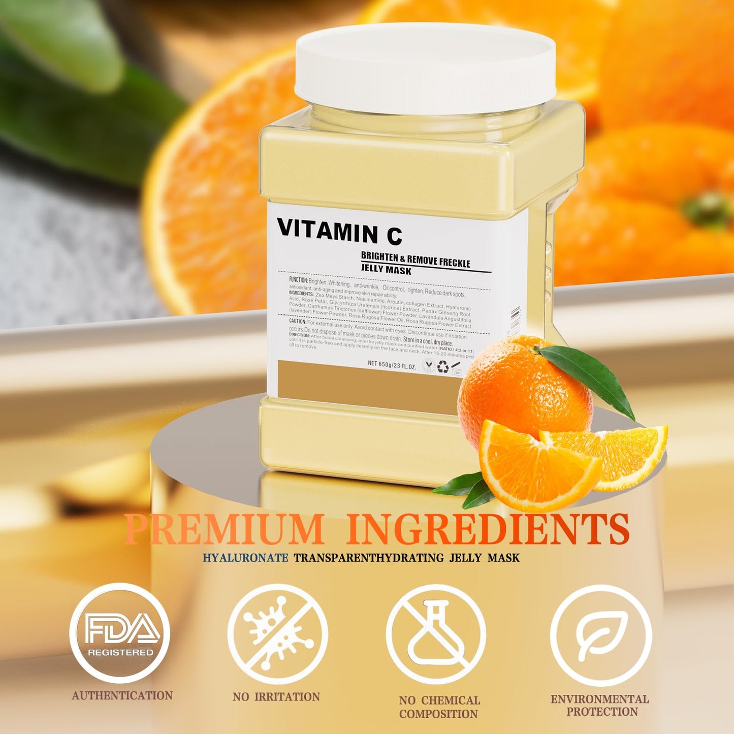 Truvenum Jelly Mask for Facials Professional – Vitamin C Jelly Mask, Brightening & Hydration, DIY Spa 23 oz