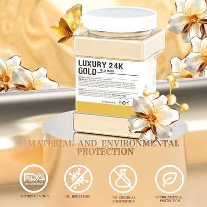 Truvenum Jelly Mask Powder – 24K Gold Hydrating Facial Mask, 23 oz Jar