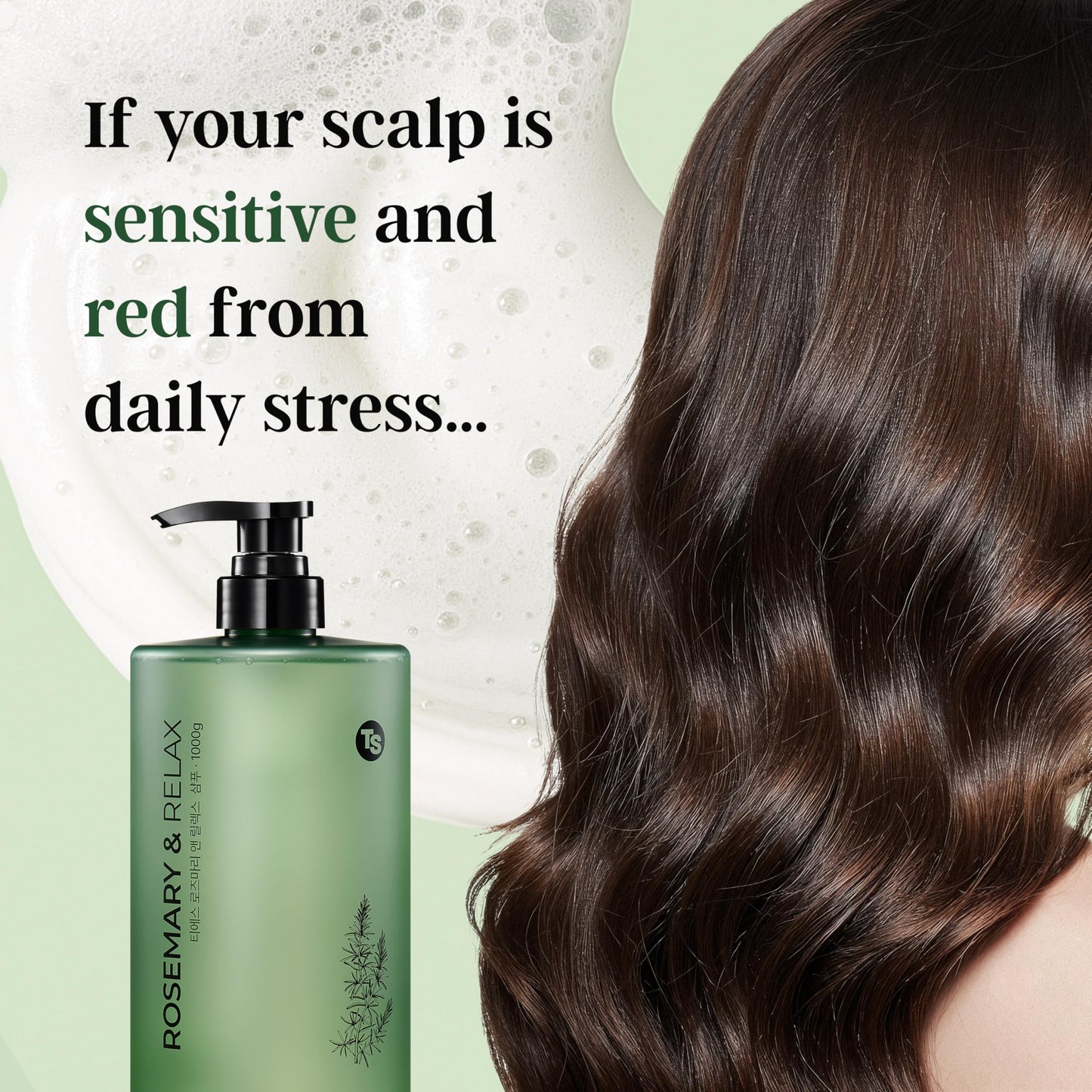 TS Rosemary & Relax Shampoo (1000g) – Hydrating & Calming, Sulfate-Free