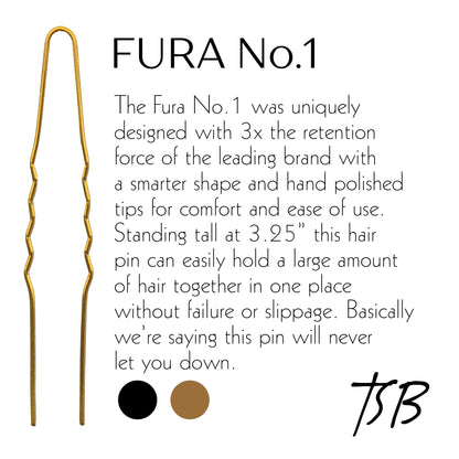 TSB Fura No.1 Bronze Jumbo Hair Pins – 30-Pack, 3.25-Inch, 3x Retention, Vintage Style for Weddings & Fashion Events
