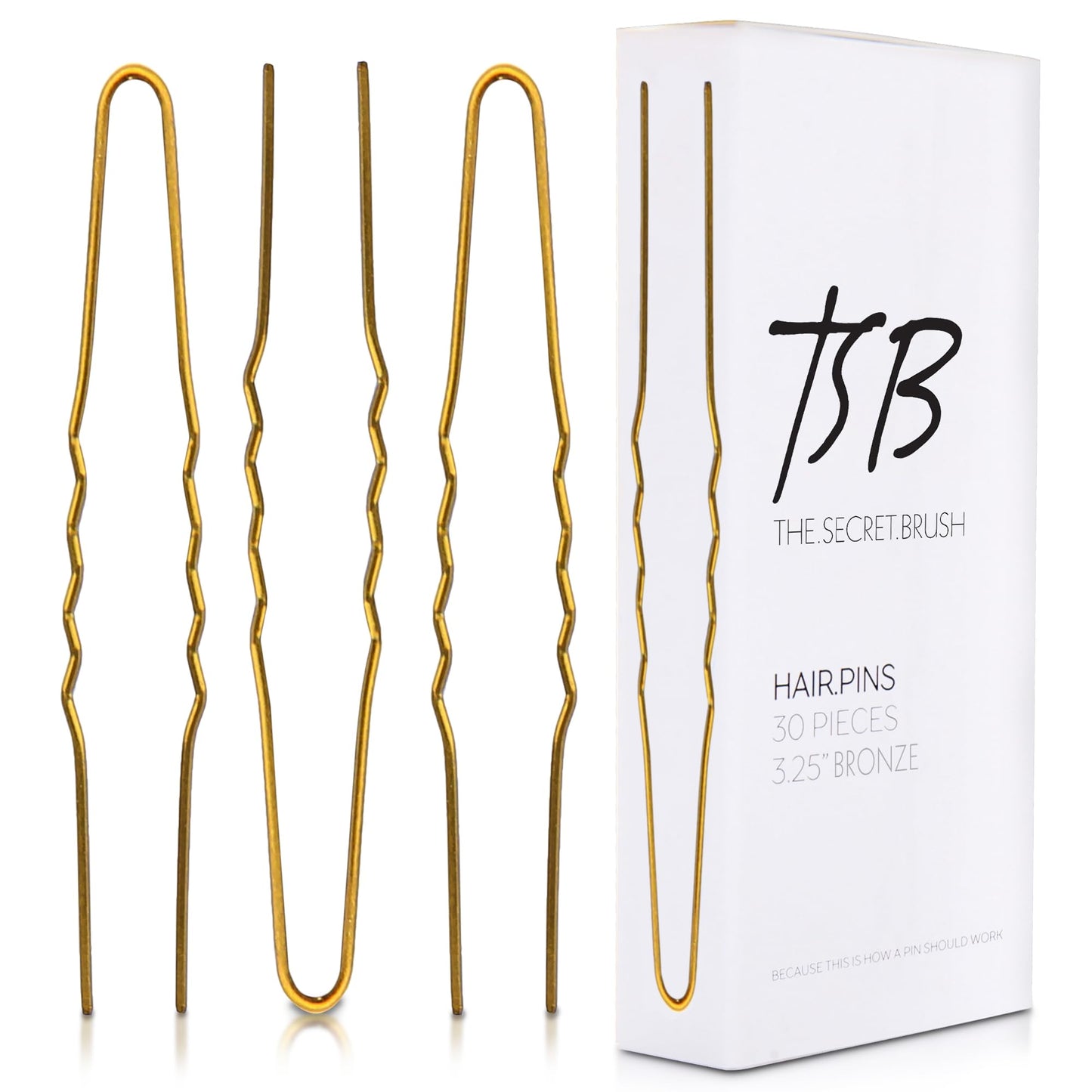 TSB Fura No.1 Bronze Jumbo Hair Pins – 30-Pack, 3.25-Inch, 3x Retention, Vintage Style for Weddings & Fashion Events