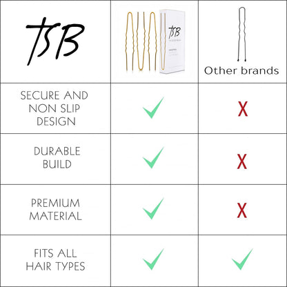 TSB Fura No.1 Bronze Jumbo Hair Pins – 30-Pack, 3.25-Inch, 3x Retention, Vintage Style for Weddings & Fashion Events