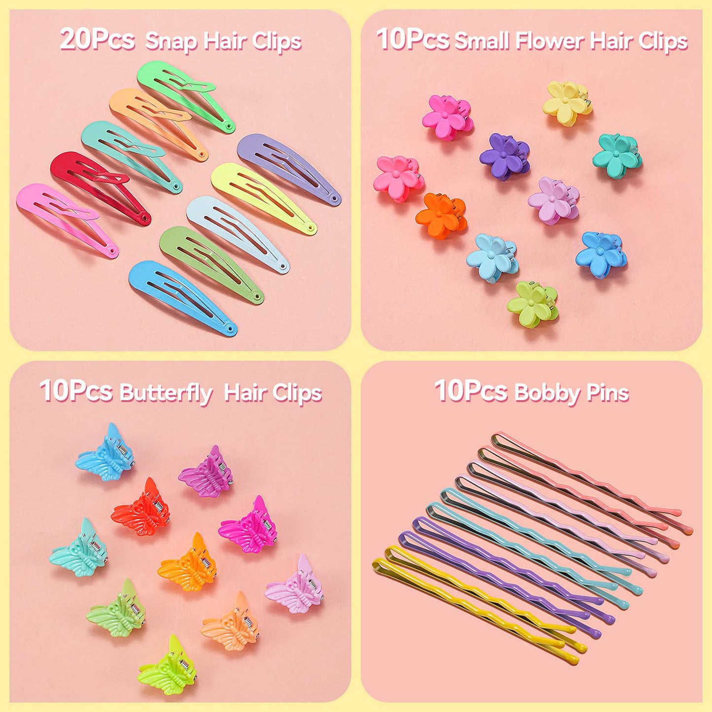 TsMADDTs Elastic Hair Ties for Kids – 26 Colors, Clips & Styling Tools Kit | 1300+ Pieces