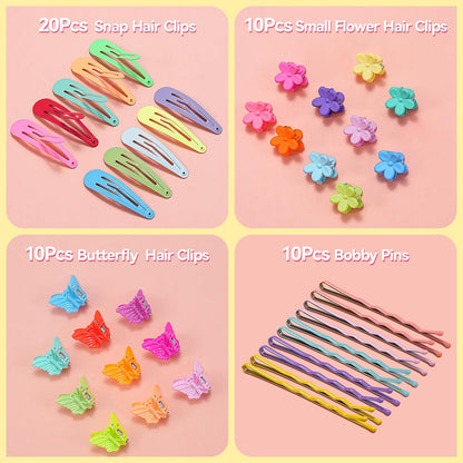 TsMADDTs Elastic Hair Ties for Kids – 26 Colors, Clips & Styling Tools Kit | 1300+ Pieces