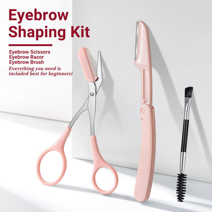 TsMADDTs 8-in-1 Eyebrow Kit for Women | Precision Tweezers, Trimmer, Scissors, Razor & Brush in Travel Case