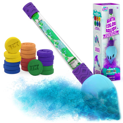 Tub Works Bath Color Brush Kids Bath Bomb Set – Nontoxic & Fragrance-Free | Paint Water with Vibrant Colors