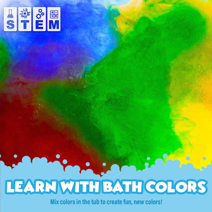 Tub Works Bath Color Fizzies, 150 Count, 3-Pack | Non-Toxic & Fragrance-Free Color Bath Tablets