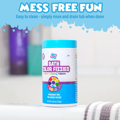 Tub Works Bath Color Fizzies, 150 Count, 3-Pack | Non-Toxic & Fragrance-Free Color Bath Tablets