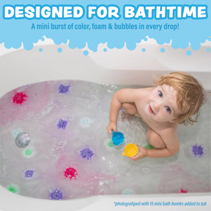 Tub Works Lil' Bursts Mini Bath Bombs for Kids – 90 Count, Gumdrop, Non-Toxic Foam & Color
