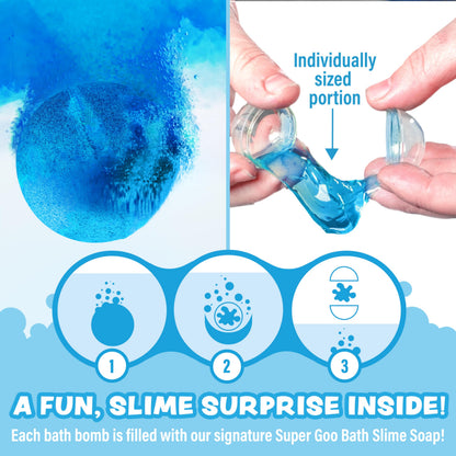 Tub Works Super Goo Bath Slime Bombs (6-Pack) – Surprise Inside, Nontoxic Kids Bath Toys