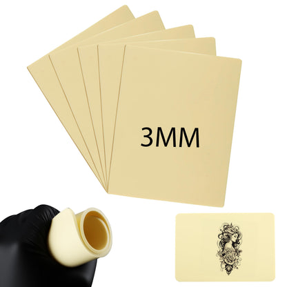 Tuffking 3mm Tattoo Practice Skin - 10pcs, 8x6in, Double-Sided Kit