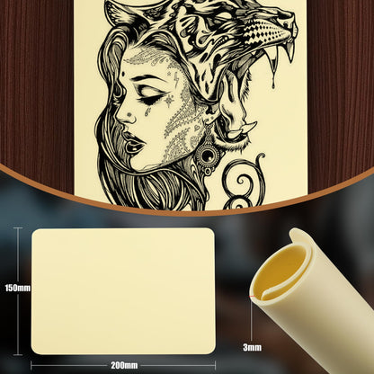 Tuffking 3mm Tattoo Practice Skin - 10pcs, 8x6in, Double-Sided Kit