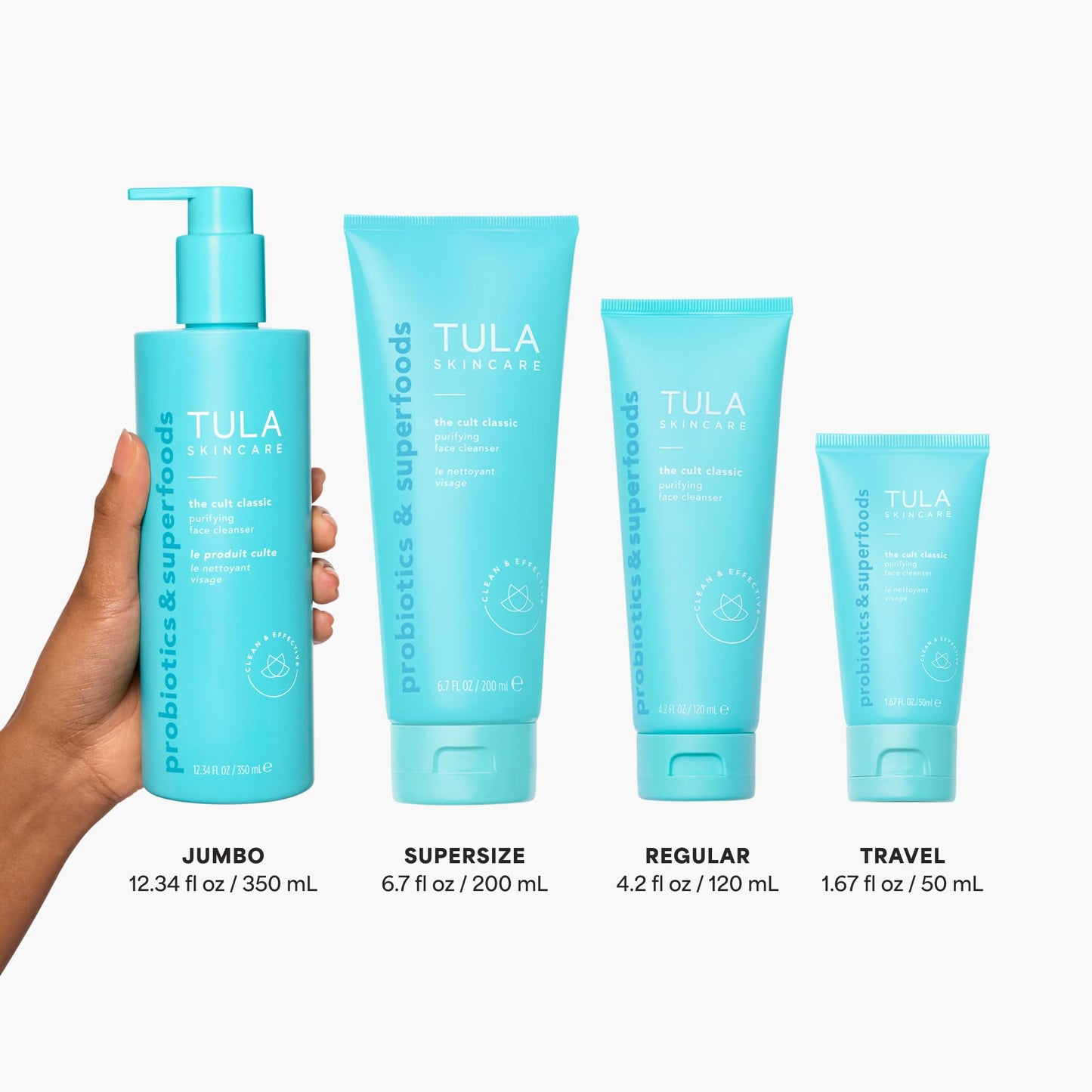 TULA Cult Classic Purifying Face Cleanser Travel-Size | Gentle Probiotic Cleanser 1.67 oz
