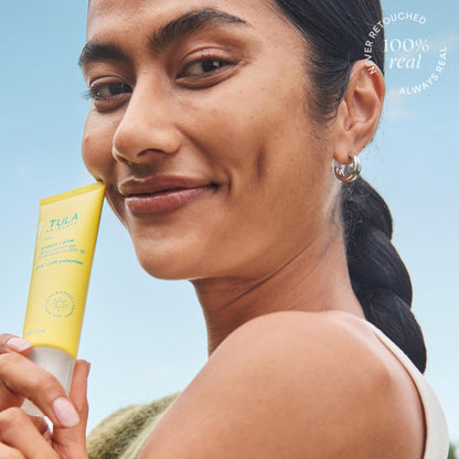 TULA Protect + Glow Daily Sunscreen Gel SPF 30 – Non-Greasy, Reef-Safe, Supersize 3.38 oz