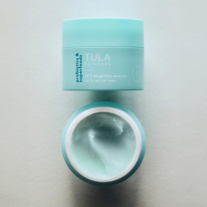 TULA Skin Care 24-7 Weightless Moisture Gel Cream — Hydrating Day & Night Moisturizer with Watermelon & Blueberry, 1.5 oz
