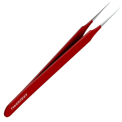 Tweezees Ingrown Hair Tweezers – Pointed Tip, Red, 2 Pack | Surgical-Grade Stainless Steel