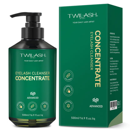 TWILASH BY DLY Eyelash Cleanser Concentrate Bulk 500ml / 17.1oz – Unscented Foaming Lash Shampoo for Extensions | Salon & Home Care – Makes 102.5oz