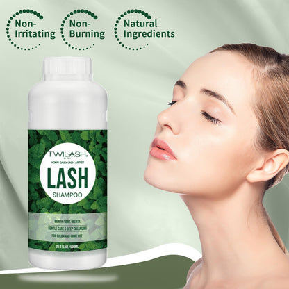 TWILASH BY DLY 600ml Lash Shampoo for Extensions – Gentle, Vegan Foaming Eyelash Cleanser for Salon & Home