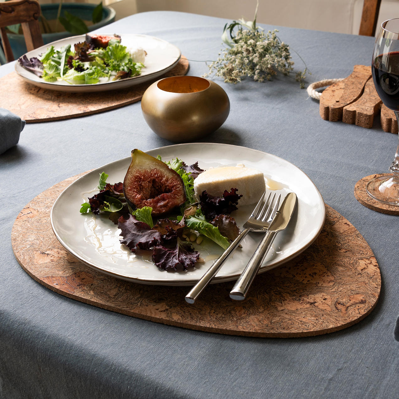 Cork Placemats | Twist Black | Pebble Shape