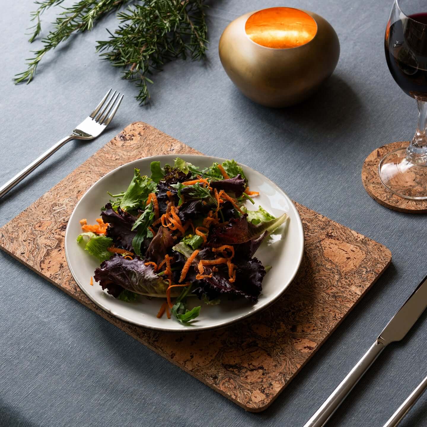 Cork Placemats | Twist Black | Rectangular