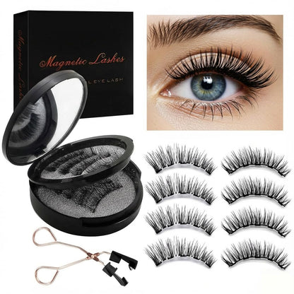 TWMKLP Magnetic Eyelashes with Applicator | 4-Pair Natural Look, Reusable, Glue-Free