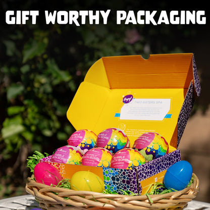 Two Sisters Easter Bath Bombs for Kids – 6 Pack with Surprise Toys Inside (Made in USA)