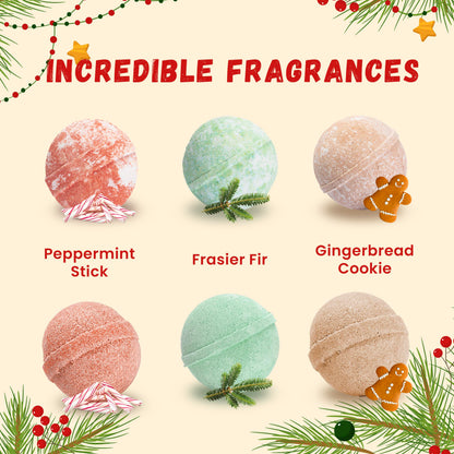 Two Sisters Christmas Bath Bombs for Kids (6-Pack) – Surprise Toys, Festive Scents, USA Made