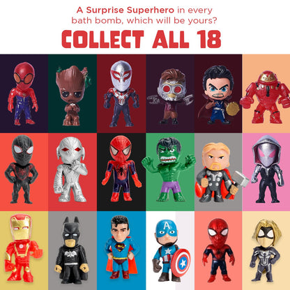 Two Sisters Superhero Bath Bombs for Kids (6 Pack) – Surprise Toys, Fruity Scents, Made in USA