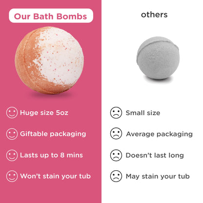 Two Sisters Valentines Bath Bombs for Kids – 6 Pack with Surprise Heart Toys Inside