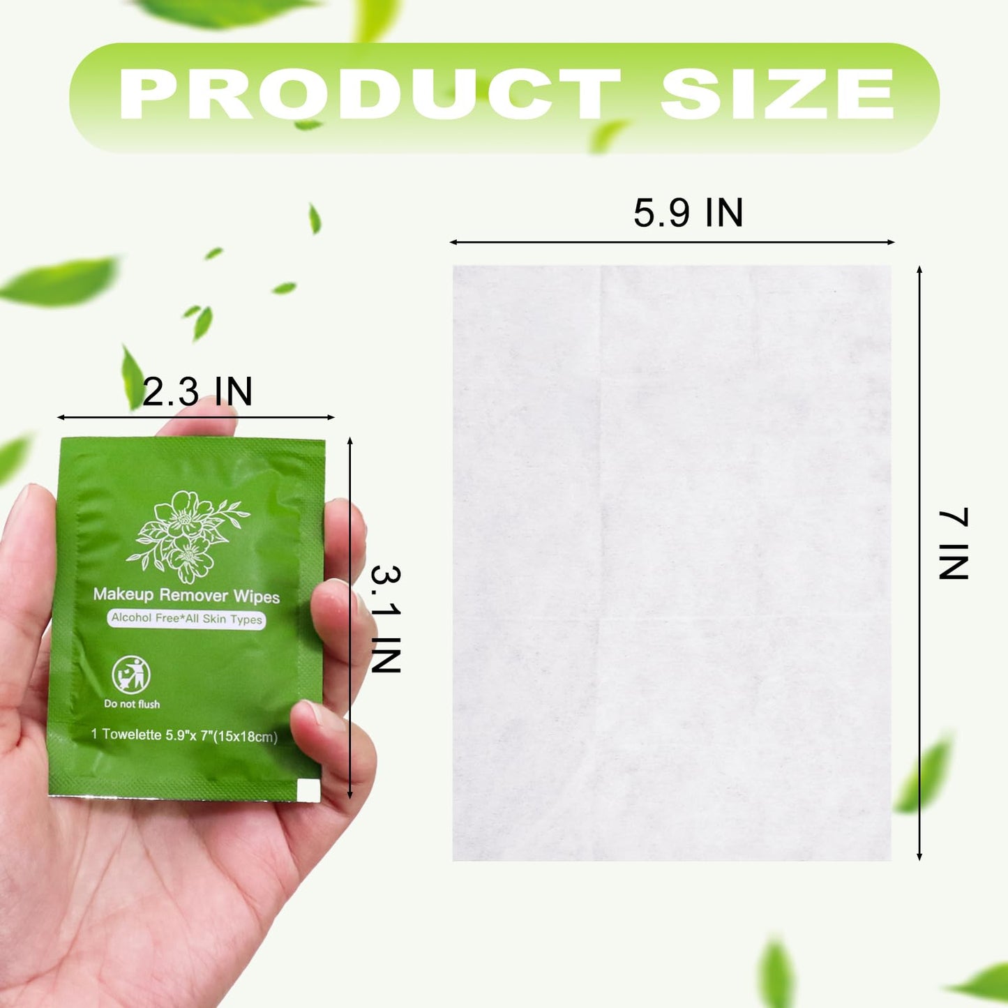 twoworld Makeup Remover Wipes Bulk – 50 Individually Wrapped Travel Wipes with Aloe Vera